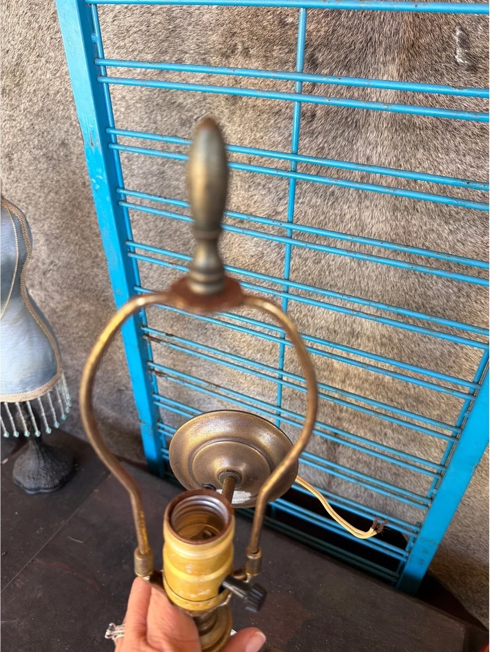 Vintage Wall Lamp with Cut Glass and Brass Finish